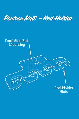 Pontoon Boat Fishing 4-Rod-Holder – No-Tool Rail Mount | USA Made | Deep Blue Outdoors - color: Black