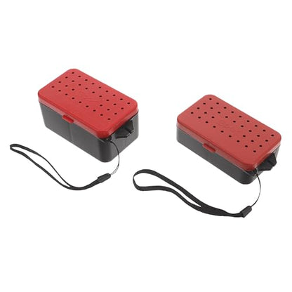 2pcs Double-Layer Live Bait Box Worm Container with Breathable Holes Plastic Fishing Bait Holder Set Small + Medium Portable for Outdoor Fishing