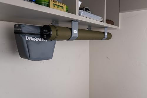 Fly Rod Tube Holder – Under Shelf & Ceiling Mount | Holds 2 Fly Rod Tubes | PETG, Made in USA | Fits Standard 2" & Large 2.5" Hard and Cloth Rod Tubes (2 Pack) - color: Orange, size: Standard (2")