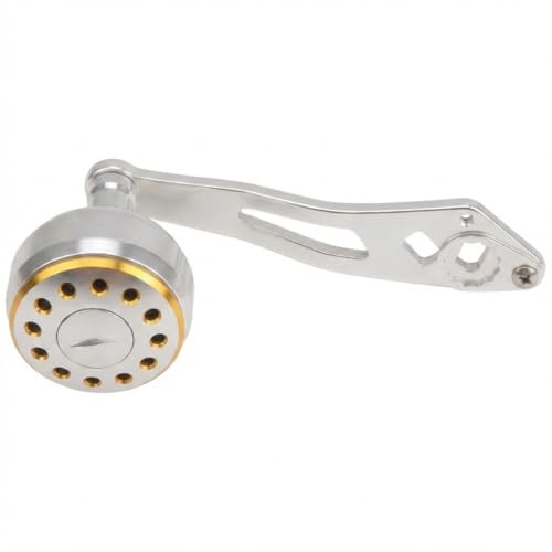 Baitcasting Reel Handle Replacement Parts, Aluminum Alloy Fishing Reel Rocker Arm with 8x5mm Mounting Hole, Lightweight Handle Grip for Baitcasting Reel Repair - color: Silver