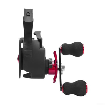 Ice Fishing Reel With 13 Magnets And 3 51 Gear Ratio, Featuring Magnetic Adjustment For Smooth Slow Descent And Funnel Shaped Design For Line Protection Against Wear(left hand)
