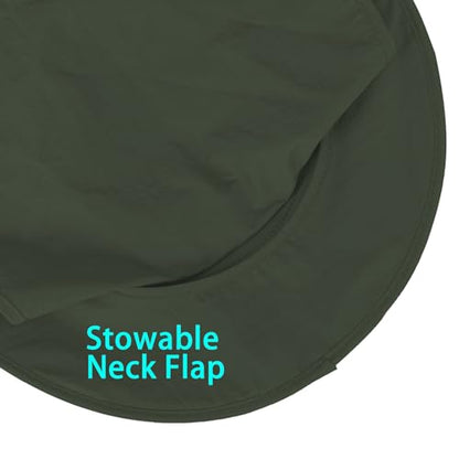 Sun Hats for Men Women Fishing Hat UPF 50+ Breathable Wide Brim Bucket Hats Summer UV Protection Safari Hat with Neck Flap - color: Army Green