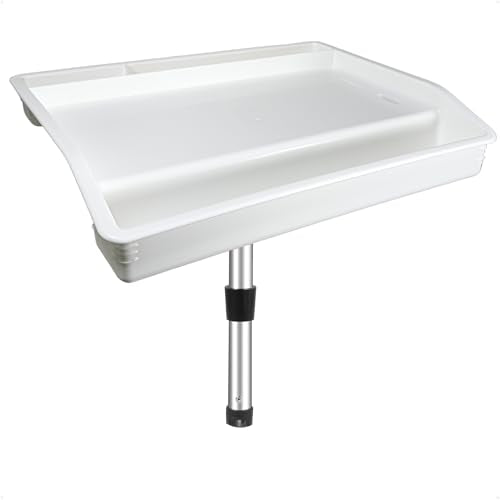 Five Oceans Boat Cutting Board, 17"x14"- Deluxe Bait Cutting Table with Rod Holder Mount, Knife & Pliers Holder, 3 Deep Trays & Draining Hole - 1-Year Warranty - FO4298 - color: Deluxe Bait Cutting Board (Rod Holder Mount)