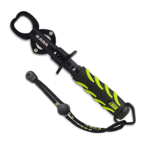 kaba Fish Lip Gripper with Scale, 40 Pound Stainless Steel Fishing Gripper Professional Fishing Lip Grabber Tool, Fish Grabber Clip Fish Control Tackle - color: GREEN
