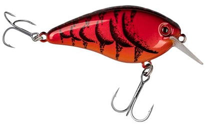 Strike King KVD 1.5 Hard Knock Fishing Lure, 3/8 oz, 3D Lifelike Eyes - color: Delta Red, size: 3/8oz