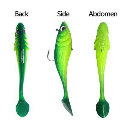 Big Jig Worm Lures Swimming Bait Soft Plastic Fishing Lure for Bass, Crappie, Trout, Pike, Sea Bass, Redfish, Striper,Fishing Lures for Freshwater & Saltwater - color: Green-1 Piece