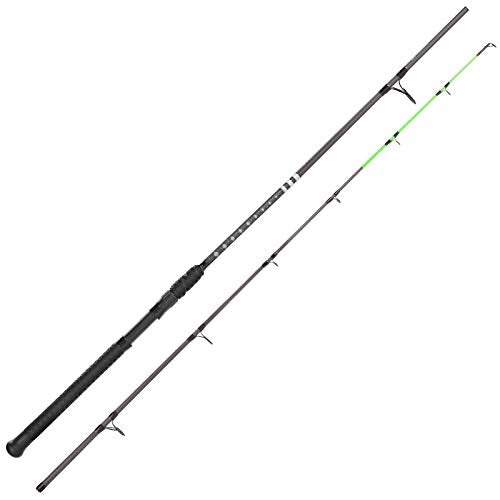 KastKing KONG Fishing Rod, Powerful, Lightweight S-Curve Graphite Rod Blanks, Nano Resin Technology, Stainless-Steel Double-Foot Guides w/Titanium Oxide Rings, Non-Slip Handles, Chartreuse Strike Tips - size: 8'0''-MH-Fast-2pcs, style: Spin