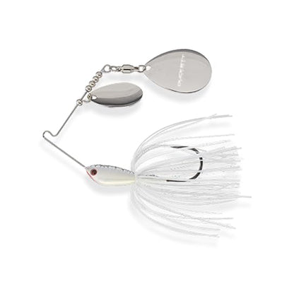 Duckett Fishing Waterslash Double Colorado Spinnerbait, Compact Fishing Lure, Durable in Heavy Cover - color: Special White, size: 1/2 oz
