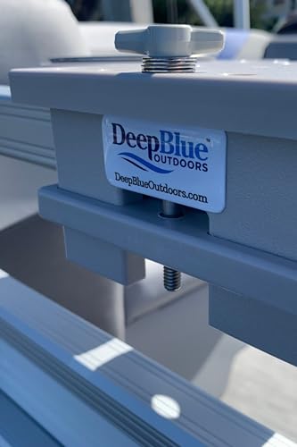 Pontoon Boat Fishing 4-Rod-Holder – No-Tool Rail Mount | USA Made | Deep Blue Outdoors - color: White