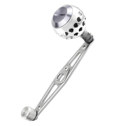 Baitcasting Power Handle Aluminum Alloy Rocker Arm for Bait Caster Round Fishing Reel Handle Knob Replacement Parts 8 * 5mm Holes - color: Silver