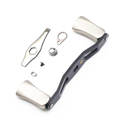 Mr. Z 95mm Carbon Fiber Baitcasting Reel Handle Compatible for Abu Garcia Shimano Daiwa Light Weight Low Profile Casting Reel - color: Metal Silver, size: Right-handed