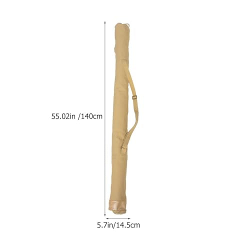 Toddmomy Fishing Rod Bag Portable Storage Case with Adjustable Straps Canvas Fishing Accessory Pouch for Outdoor Angling 55.11In Length