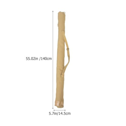 Toddmomy Fishing Rod Bag Portable Storage Case with Adjustable Straps Canvas Fishing Accessory Pouch for Outdoor Angling 55.11In Length