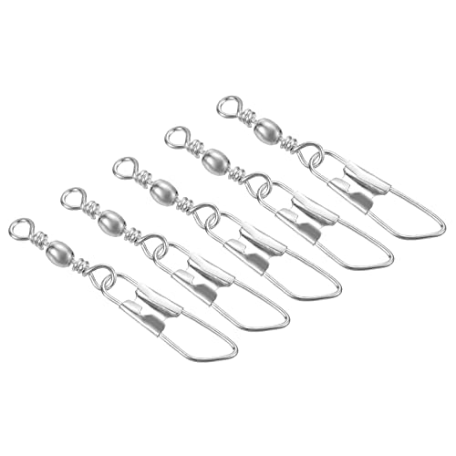 PATIKIL Fishing Barrel Swivels with Safety Snap, Carbon Steel - style: 11lb