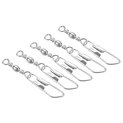 PATIKIL Fishing Barrel Swivels with Safety Snap, Carbon Steel - style: 11lb