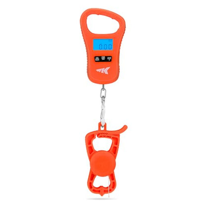 KastKing ToughTide Fishing Scale, USB Charging, 65lb Capacity, Ultra-Thin Digital Fish Scale, LCD Display, Ergonomic Handle, Fish Scales Digital Weight, Fishing Accessories for Men - color: D: Orange Combo