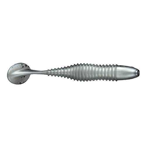 10-Pack Swimmer Fishing Bait, 3.5" Soft Plastic Paddle Tail Swimbait, Freshwater, Ice, or Saltwater Fishing Lures, Bass, Crappie, Walleye, or Trout Lures - color: Smoke/Pearl