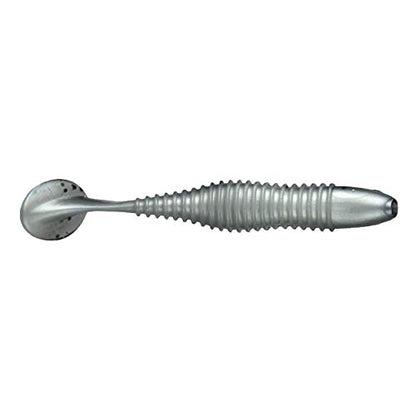 10-Pack Swimmer Fishing Bait, 3.5" Soft Plastic Paddle Tail Swimbait, Freshwater, Ice, or Saltwater Fishing Lures, Bass, Crappie, Walleye, or Trout Lures - color: Smoke/Pearl