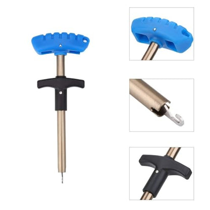 T-Shaped Fish Hook Detacher Remover, Stainless Steel Fishing Tackle Accessory with Ergonomic Handle Portable Fish Hook Extractor for Saltwater Freshwater (8x11cm/3.1x4.3in)