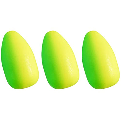 Dr.Fish 30 Pack Oval Foam Floats Fishing Rig Floats Fly Fishing Trout Bobber Strike Indicator Pompano Surf Fishing Rig Walleye Crawler Harness - color: Green and Yellow, size: Medium: 1/3"*2/3"