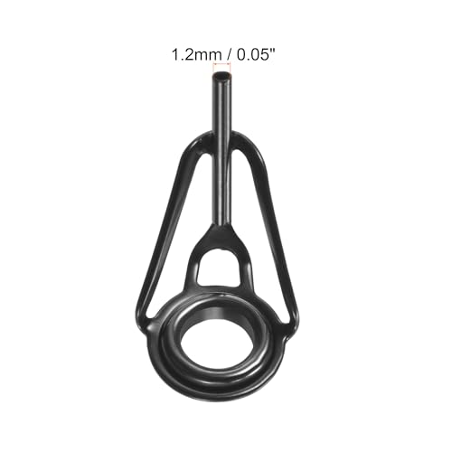 PATIKIL Tube Dia Fishing Rod Tips Repair Kit, Stainless Steel Black Guide Ring for Fishing - size: 1.2mm