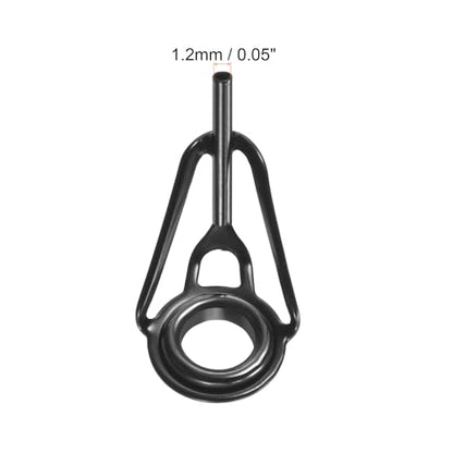 PATIKIL Tube Dia Fishing Rod Tips Repair Kit, Stainless Steel Black Guide Ring for Fishing - size: 1.2mm