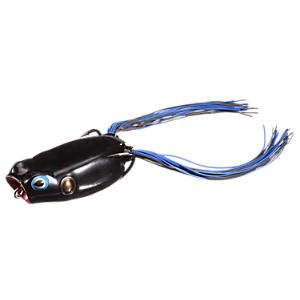 BOOYAH Poppin' Pad Crasher Topwater Bass Fishing Hollow Body Frog Lure with Weedless Hooks - color: Night Train