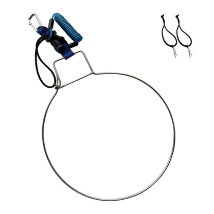 Stringer with Heavy Duty Retractable Spring Hook and Fast Release Clip for Saltwater Fishing Stainless Steel Fish Stringer - color: Blue