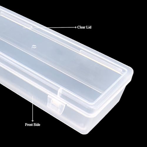8 Pack Rectangular Clear Plastic Storage Containers | Hinged Lid, For Beads and Small Craft Items, 6.89 x 2.56 x 1.38 inch - size: 6.89 x 2.56 x 1.38 inch