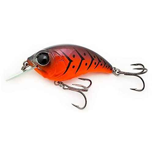 Bill Lewis Lifelike SB-57 3/8 OZ. MDJ Series Squarebill Crankbait Fishing Lure with Mustad Triple Grip Hooks - color: Strawberry Craw