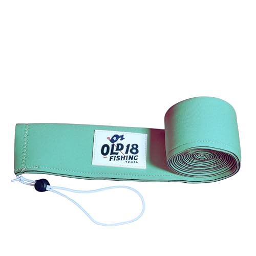 OLD18 Neoprene Fishing Rod Sleeve - Protective Rod Sock for Fishing Poles 6'-8' - Hook-Resistant Fishing Rod Case for Storage & Transport - Helps Keep Rods Afloat - color: Teal and White, size: 63"