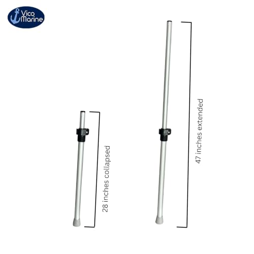 Boat Cover Support Pole - Aluminum - Rubber Crutch Tip - Patented Flip-Lock -Supports 170 pounds - Prevents Water Pooling - Easy Install.