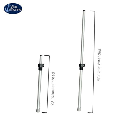 Boat Cover Support Pole - Aluminum - Rubber Crutch Tip - Patented Flip-Lock -Supports 170 pounds - Prevents Water Pooling - Easy Install.
