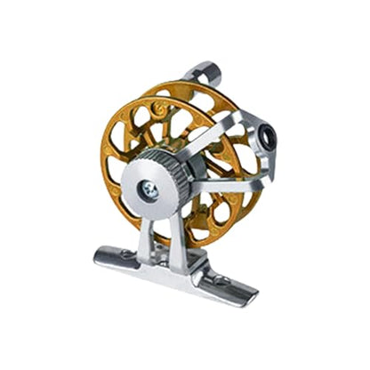 Reel, Aluminum Reels for Trout Pike Fly Fishing Winter Ice Wheel Fly Tackle Aluminum Saltwater - color: Golden base, size: Standard