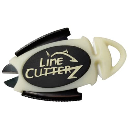 LINE CUTTERZ Patented Dual Hybrid Ceramic Cutter + Stainless Steel Micro Scissors Fishing Line Clipper - Glow-in-the-Dark - color: Glow-in-the-dark