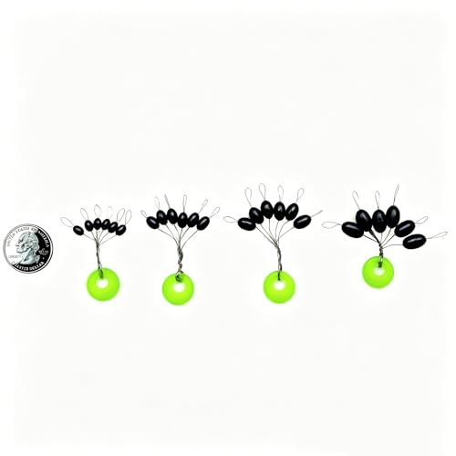 Super Big Fishing Stops Soft Silicone Luminous Glow Fishing Bobber Stopper,6 in 1 Beads Float Sinker Stops - color: Black, size: M-300PCS