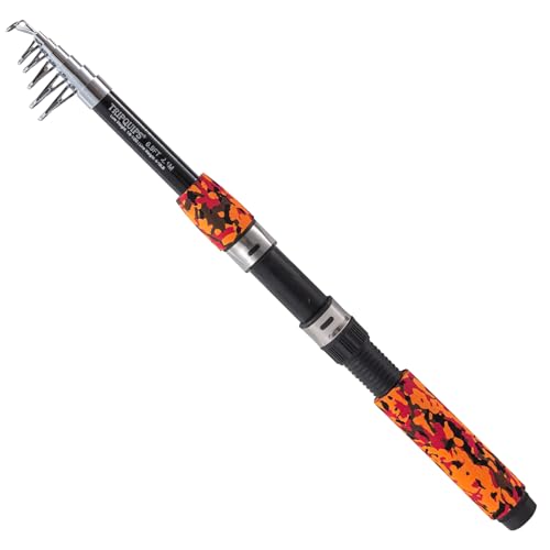 Tripquips 6.9FT Telescopic Fishing Rod - Lightweight Spinning Fishing Pole for Freshwater and Saltwater Anglers - color: ORANGE