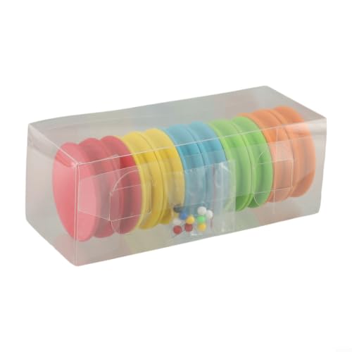 10 Pack EVA Foam Fishing Line Winders with Pins, Rig Spools for Tangle-Free Storage, Compact 65x17mm Organizers in Mixed Colors with ABS Box