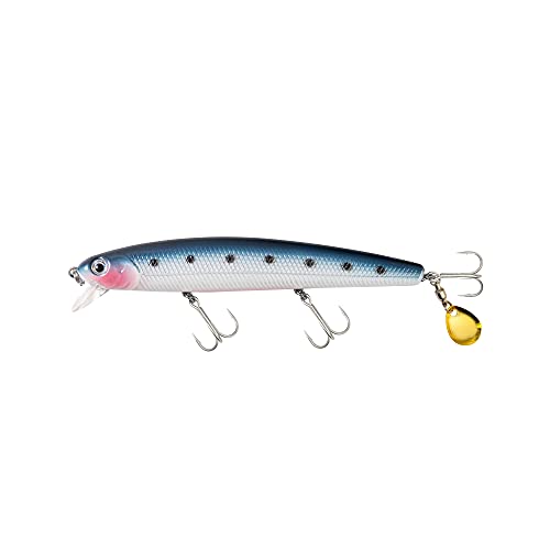 Calissa Offshore Tackle 110mm and 140mm California Inshore Fishing - Special Jerkbait Crankbait Surf Flash Fishing Salt Pro Lure Minnow Zebra MS Metallic Sardine Glow - size: 110mm, style: Pink Headed Sardine Glow