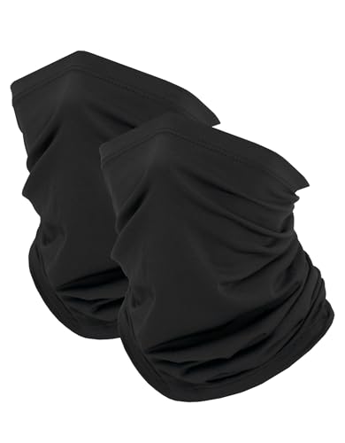 JHYWELL Cooling Neck Gaiter Face Mask, UV Protection Masks Gator, Windproof Bandana for Skiing, Fishing, Hiking, Cycling - color: Black Pack