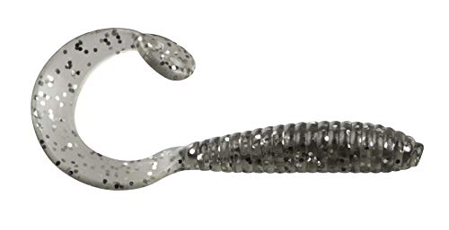 Bobby Garland Hyper Grub Curly-Tail Swim-Bait Crappie Fishing Lure, 2 Inches, Pack of 18 - color: Smoke Silver