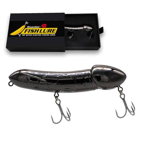 Funny Fishing Gifts for Men Women, Novelty Bass Topwater Lures, Father Christmas Birthday Gifts Stocking Stuffers - color: Sliver Grey