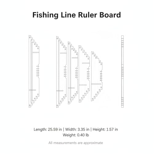 Fishing Line Ruler Board, Carbon Fiber Knot Tying and Line Management Tool, Portable Measuring Station (1 PC) - size: 25.59 x 3.35 x 1.57 in