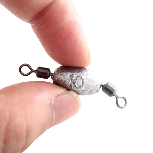 Hitefu Fish Weight Sinkers, Inline Weights Lead Fishing Weights Trolling Sinkers, Egg Sinkers for Bottom Fishing (3/8, 1/2, 3/4oz) - size: 3/8oz (Pack of 2)