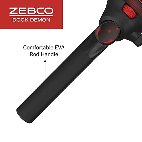 Zebco Dock Demon Spinning Reel or Spincast Reel and Fishing Rod Combo, 30-Inch Durable Fiberglass Rod, QuickSet Anti-Reverse Fishing Reel - style: Spincast Reel - Red