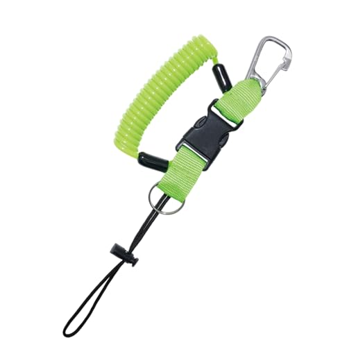 Scuba Diving Lanyard - Underwater Camera Lanyard, Anti-Loss Retractable Gear Tether with Quick-Release Buckle Clip - color: Green