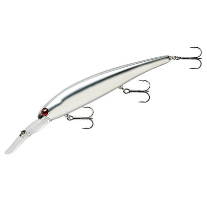 Bandit Lures 4 3/4-Inch Slender Minnow Jerkbait Trolls Up to 27 Feet Deep, Universal Color Patterns, 1 Piece - color: Chrome Red Eye, size: 4 3/4", 5/8 oz