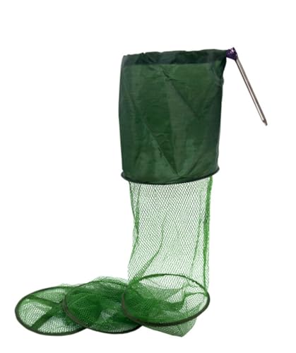 TOASIS Fishing Keep Net Collapsible Fish Keeping Nets Circular-Nylon Mesh Fishing Keepnet Diameter 11.8 Inch Length 4.92 Ft Carp Mesh Keepnets