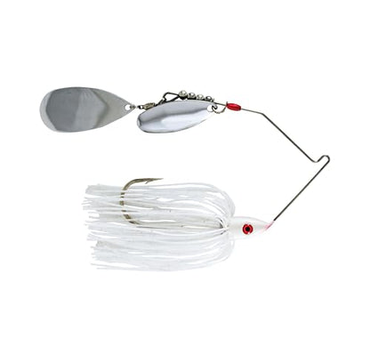 Hydra-Vibe Spinner Bait with Custom Blades - color: White, size: 3/4 OZ