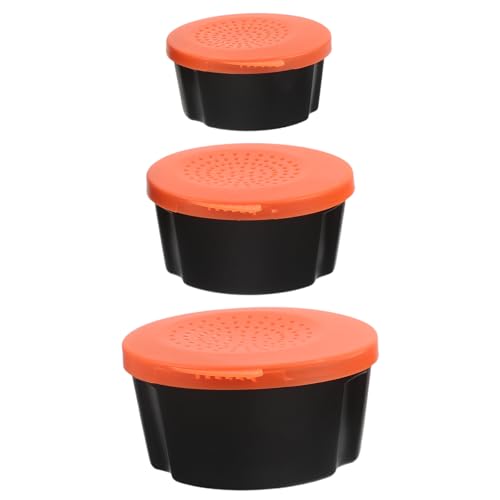 ABOOFAN 3pcs Worm Bait Box for Fishing, Breathable Plastic Live Worm Container with Holes, Portable Fresh Bait Storage Holder for River and Sea Anglers